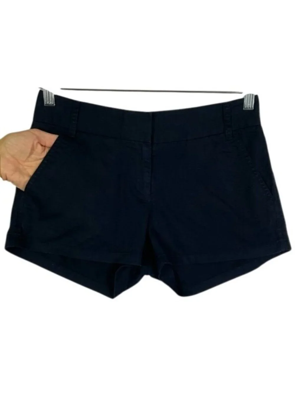 J.Crew Factory Broken-In Chino Shorts Navy Blue 100% Cotton Size 0 36234